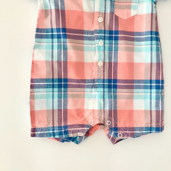 Carter's Plaid Collared Romper - Picture 3 of 7